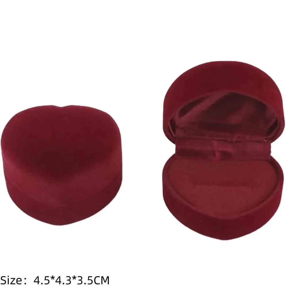 Vintage Hexagon Velvet Jewelry Single Ring Box Empty Case Holder for Engagement Wedding Ceremony Valentines Day Gift Organizer