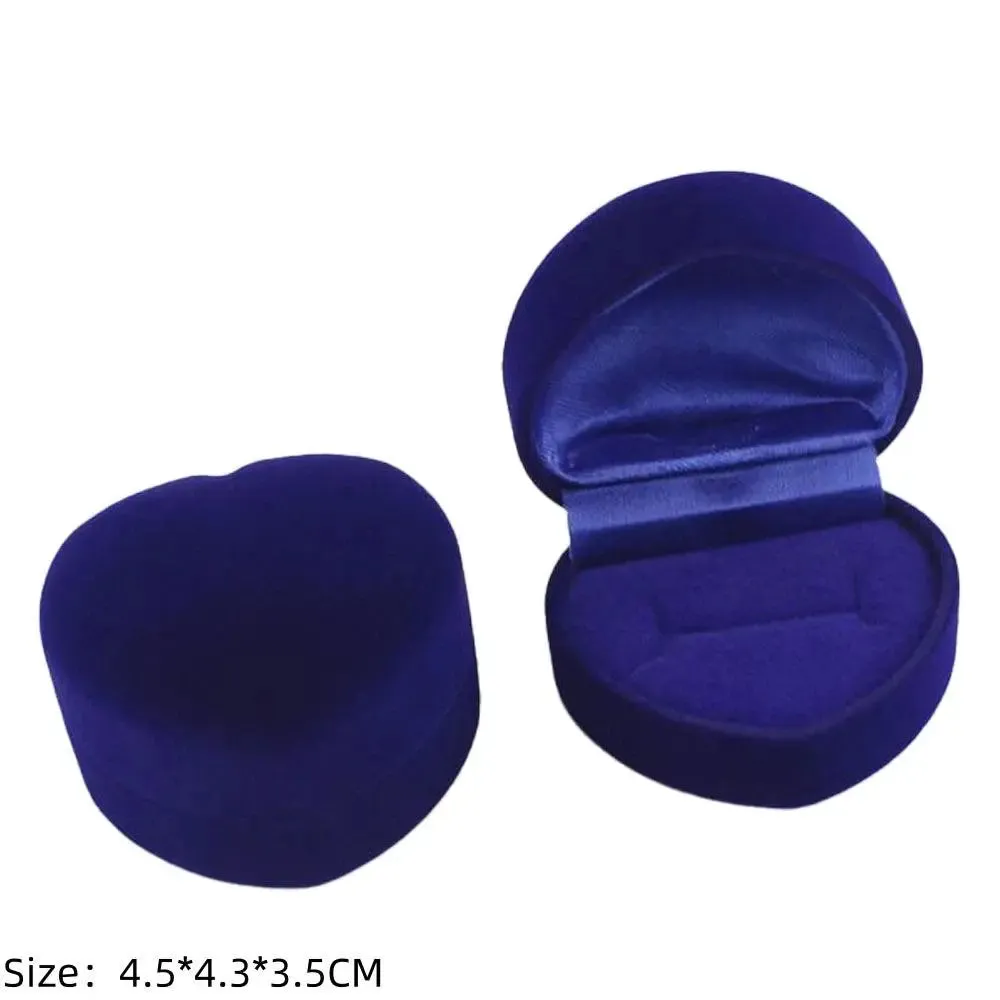 Vintage Hexagon Velvet Jewelry Single Ring Box Empty Case Holder for Engagement Wedding Ceremony Valentines Day Gift Organizer
