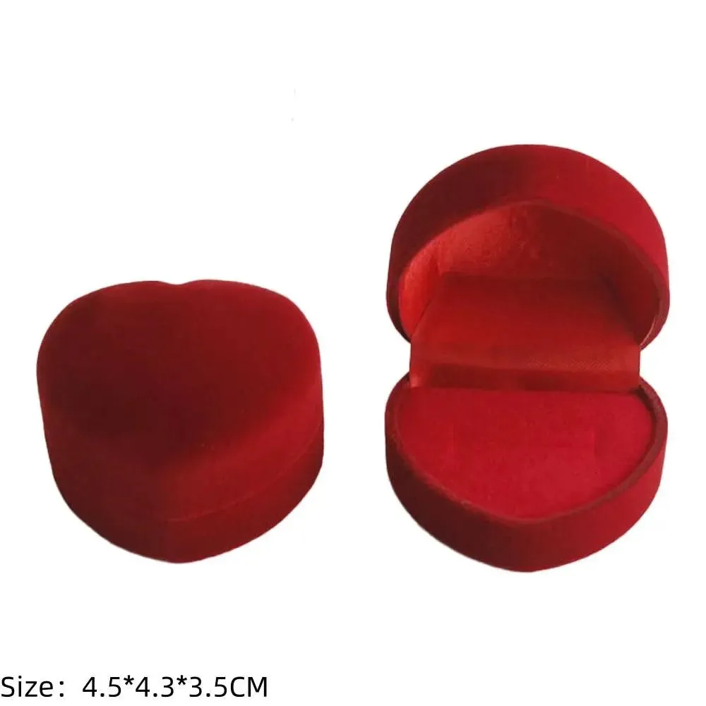 Vintage Hexagon Velvet Jewelry Single Ring Box Empty Case Holder for Engagement Wedding Ceremony Valentines Day Gift Organizer