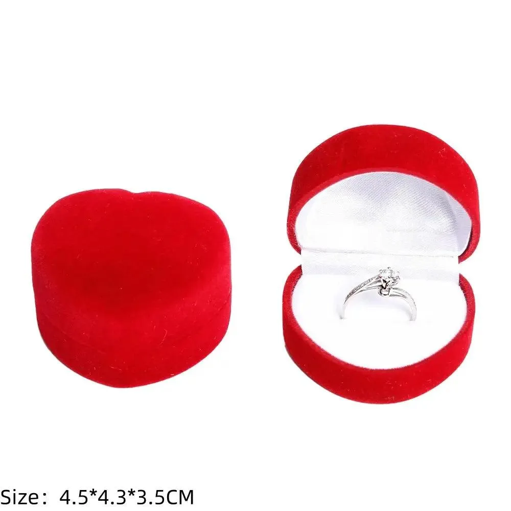 Vintage Hexagon Velvet Jewelry Single Ring Box Empty Case Holder for Engagement Wedding Ceremony Valentines Day Gift Organizer