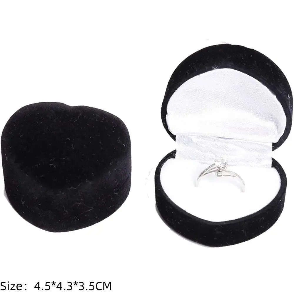 Vintage Hexagon Velvet Jewelry Single Ring Box Empty Case Holder for Engagement Wedding Ceremony Valentines Day Gift Organizer