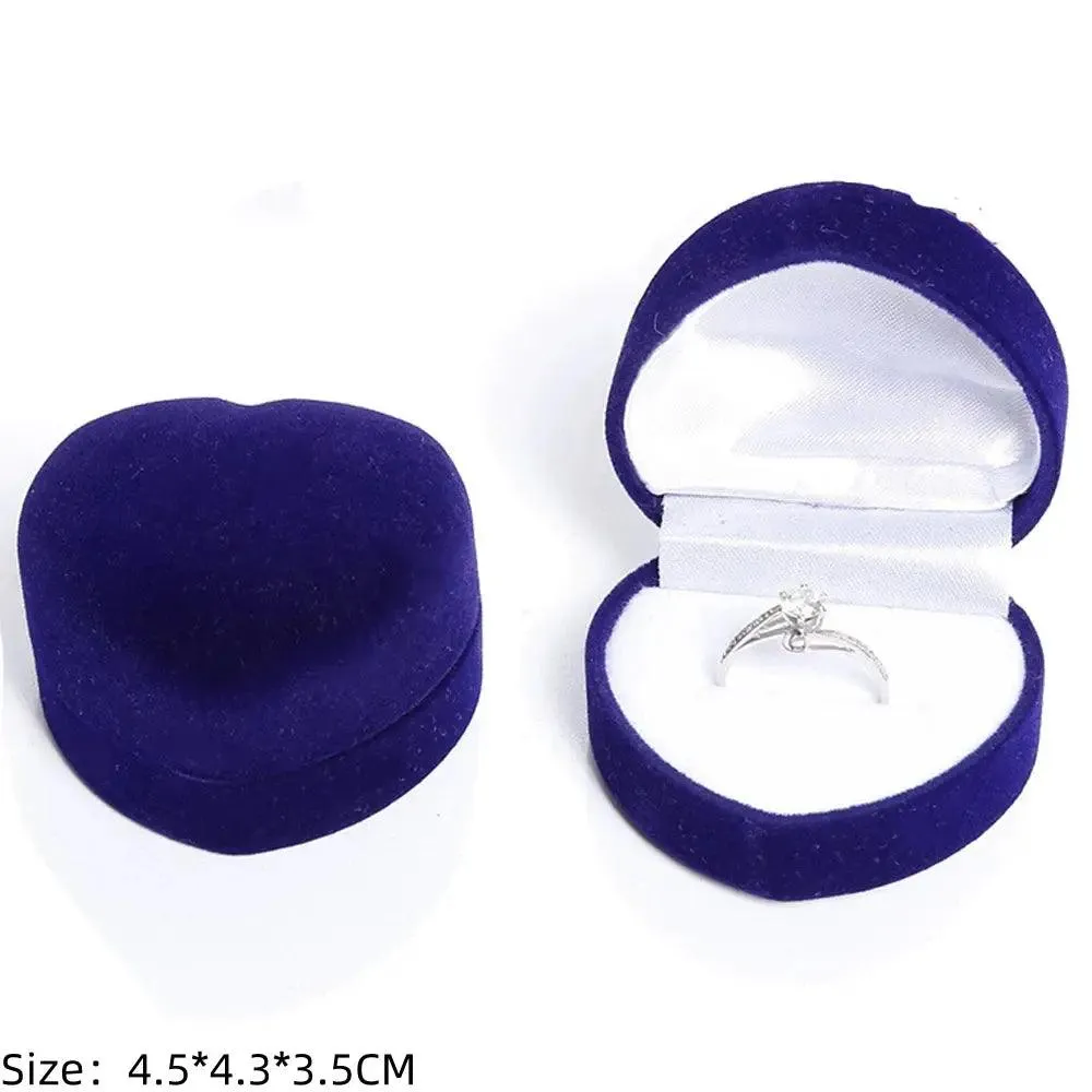 Vintage Hexagon Velvet Jewelry Single Ring Box Empty Case Holder for Engagement Wedding Ceremony Valentines Day Gift Organizer