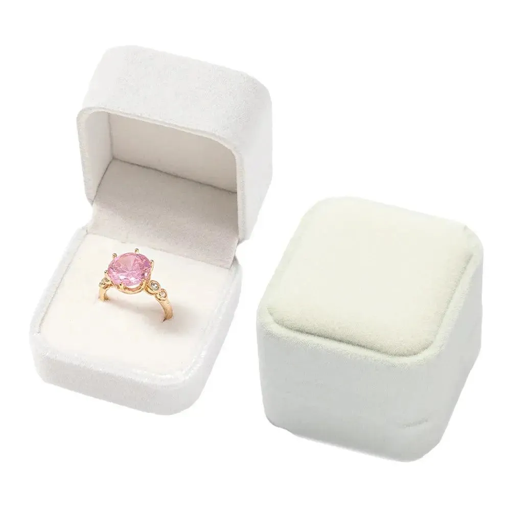 Vintage Hexagon Velvet Jewelry Single Ring Box Empty Case Holder for Engagement Wedding Ceremony Valentines Day Gift Organizer