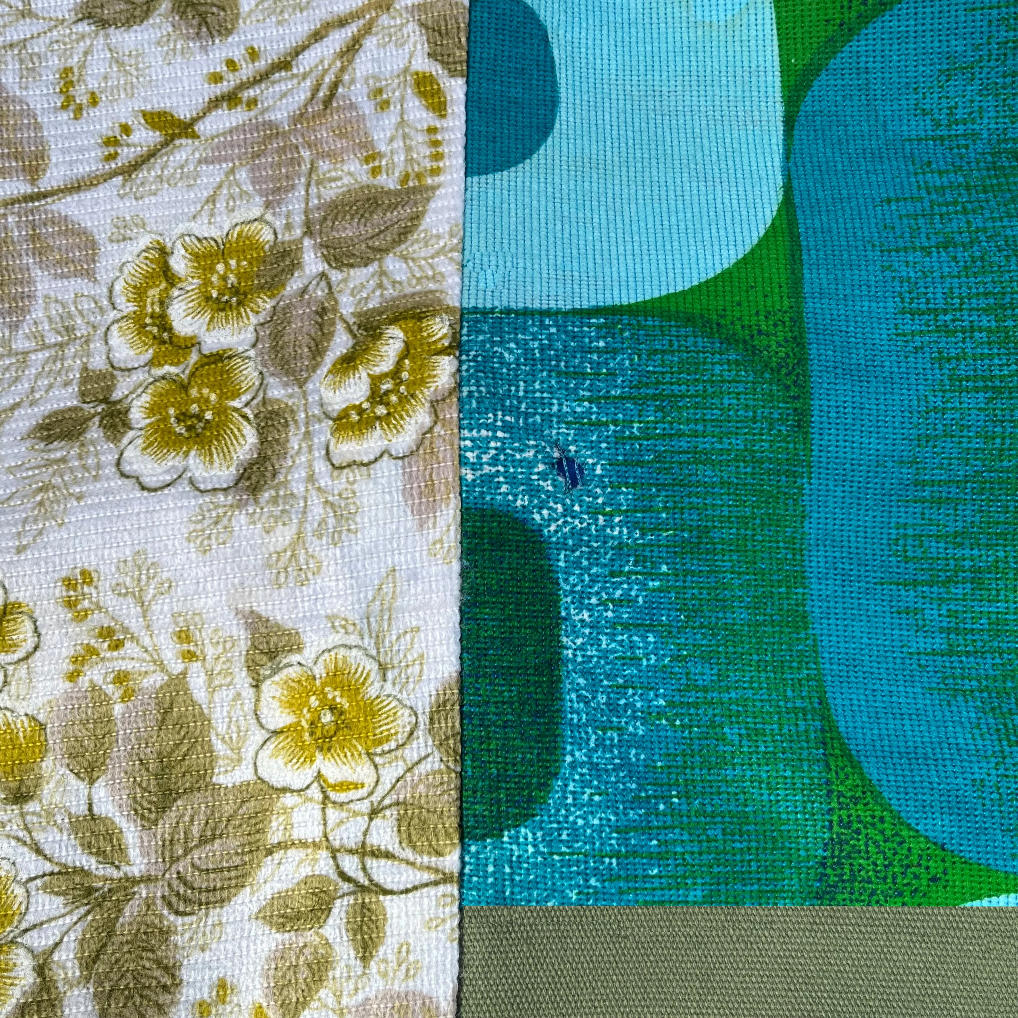 Vintage IKEA BAG - blue circles and green floral