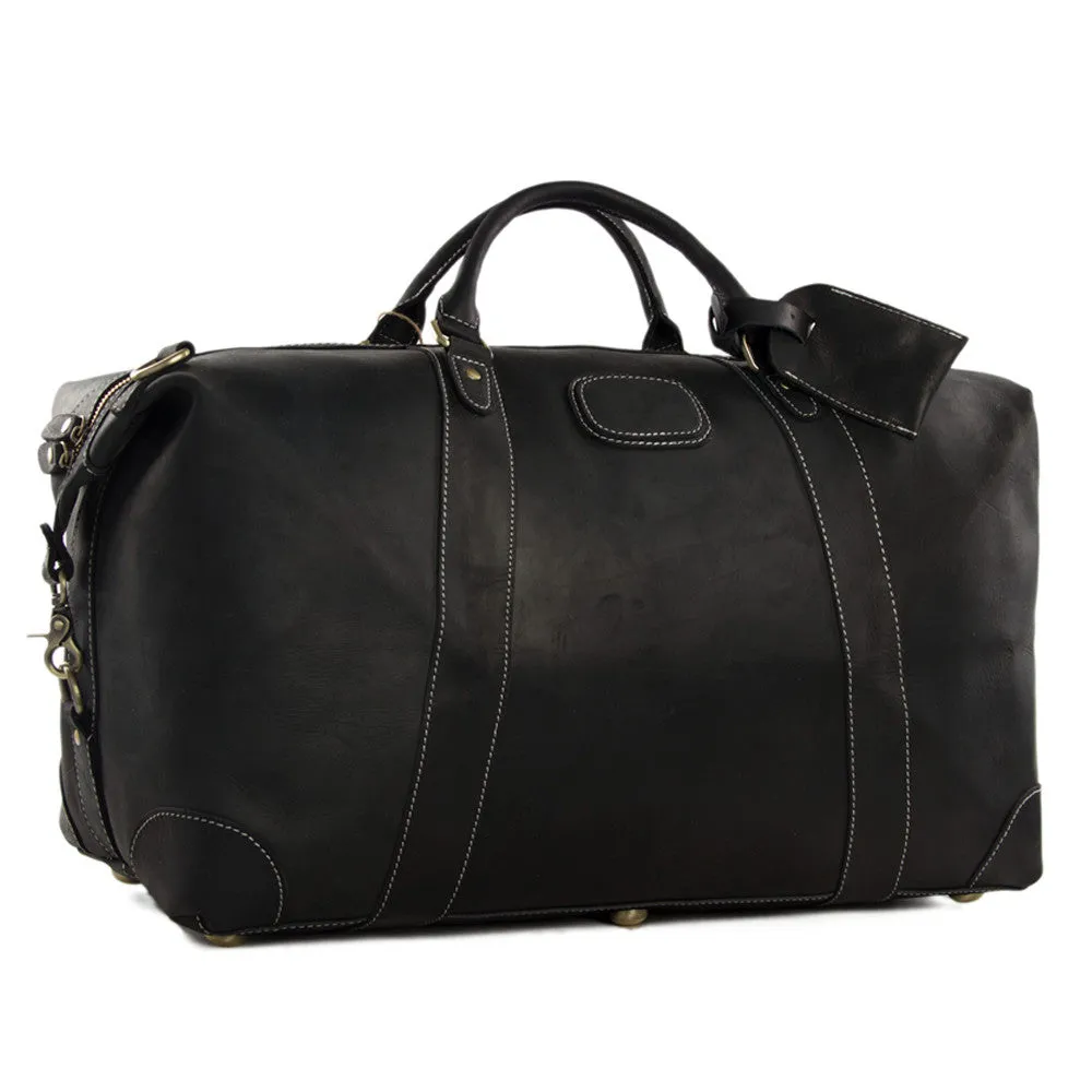 Vintage Leather Duffle Bag, Leather Travel Bag, Mens Weekend Bag
