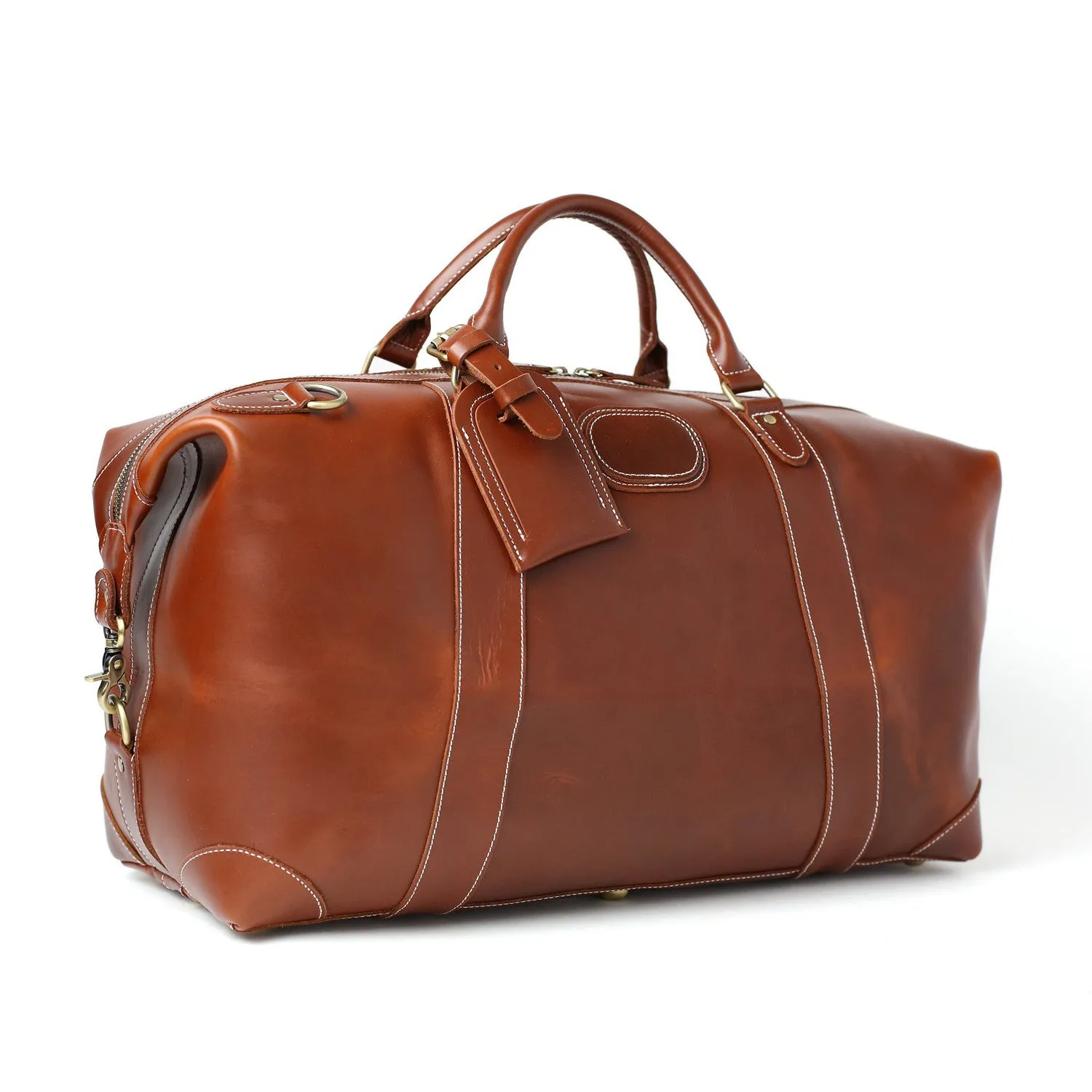 Vintage Leather Duffle Bag, Leather Travel Bag, Mens Weekend Bag