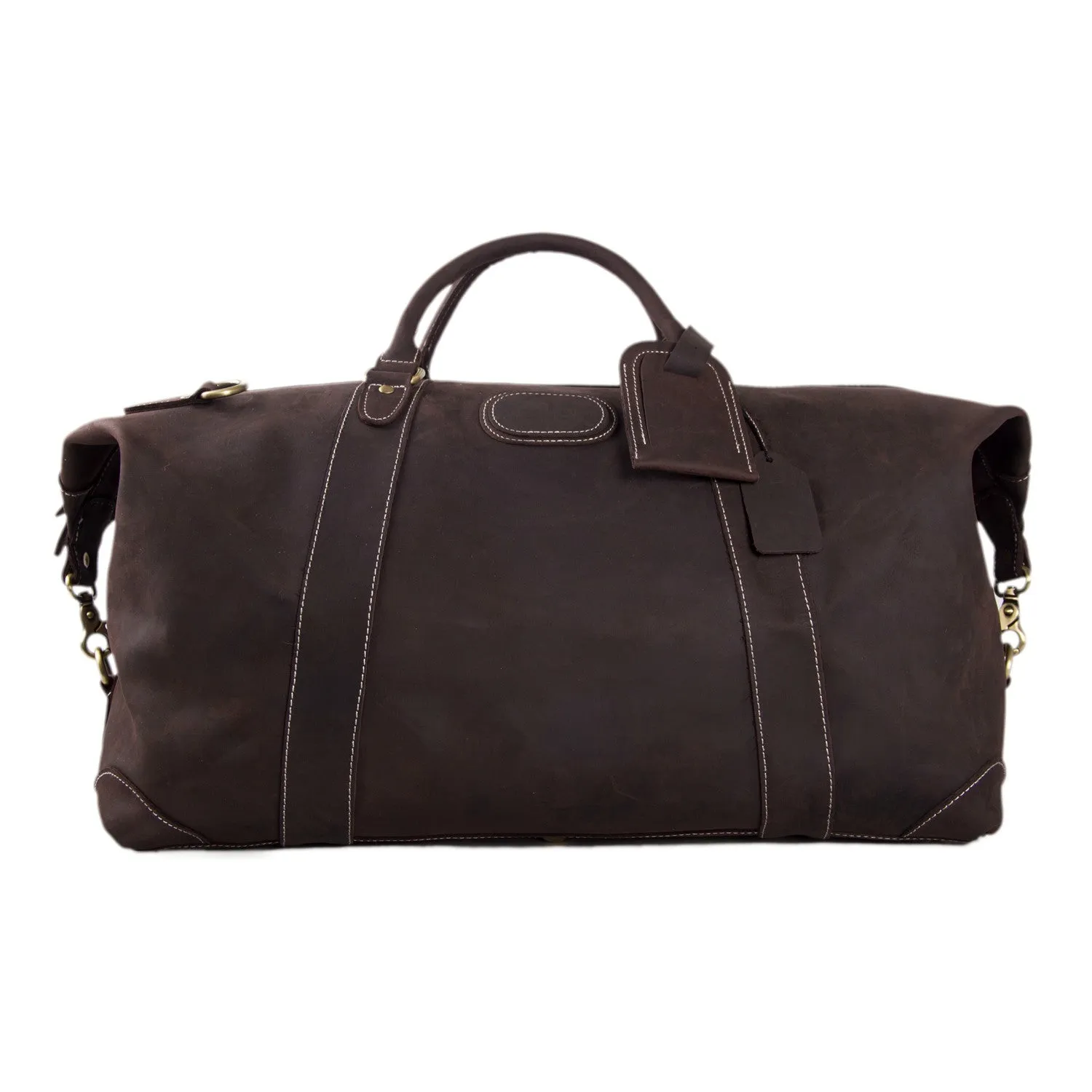 Vintage Leather Duffle Bag, Leather Travel Bag, Mens Weekend Bag