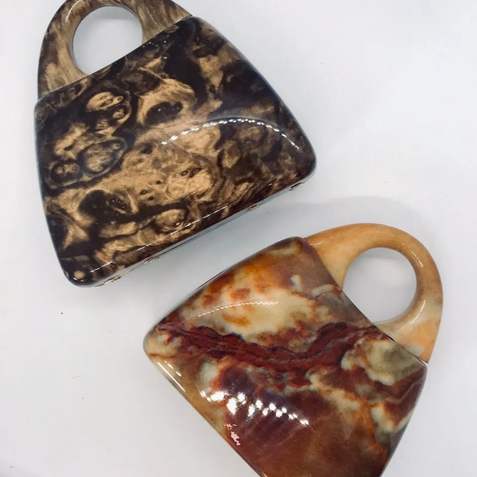 Vintage Mid-Century Marbled Lucite Mini Bag