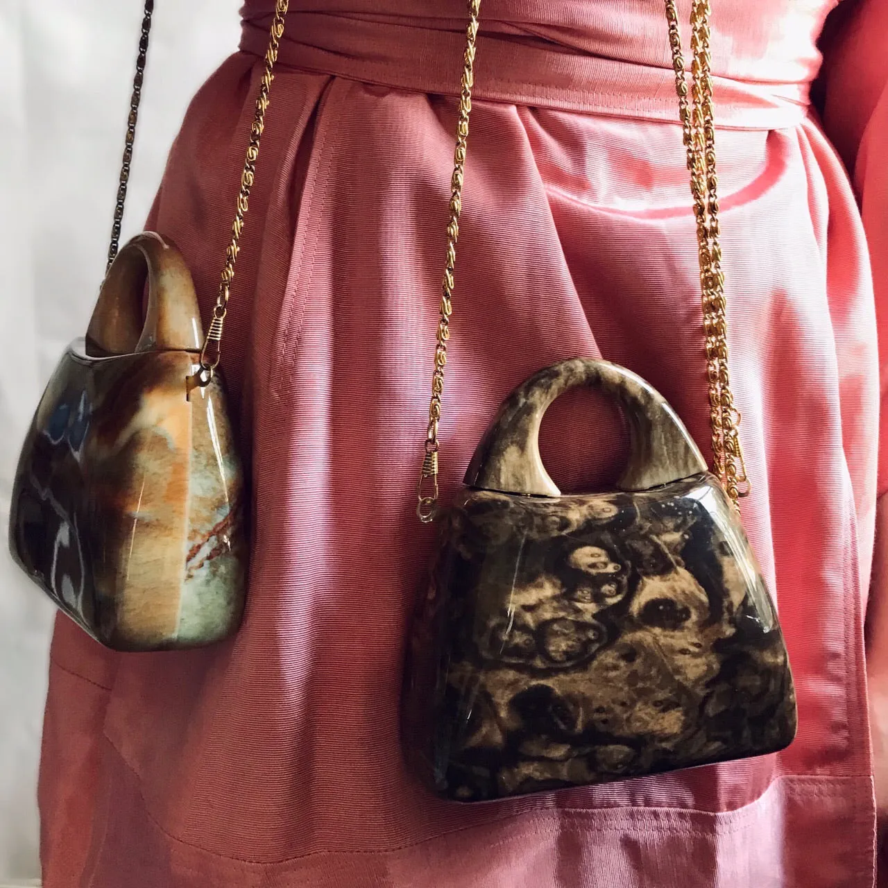 Vintage Mid-Century Marbled Lucite Mini Bag