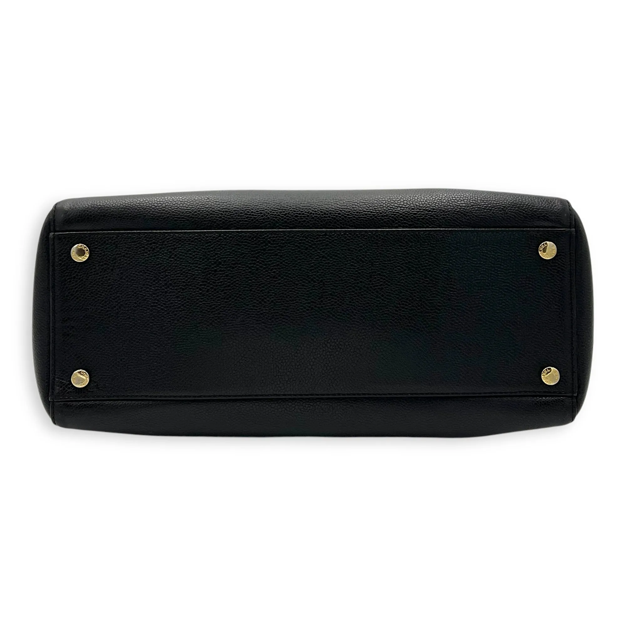 Vintage Shoulder Bag Black in Caviar Leather, Gold hardware