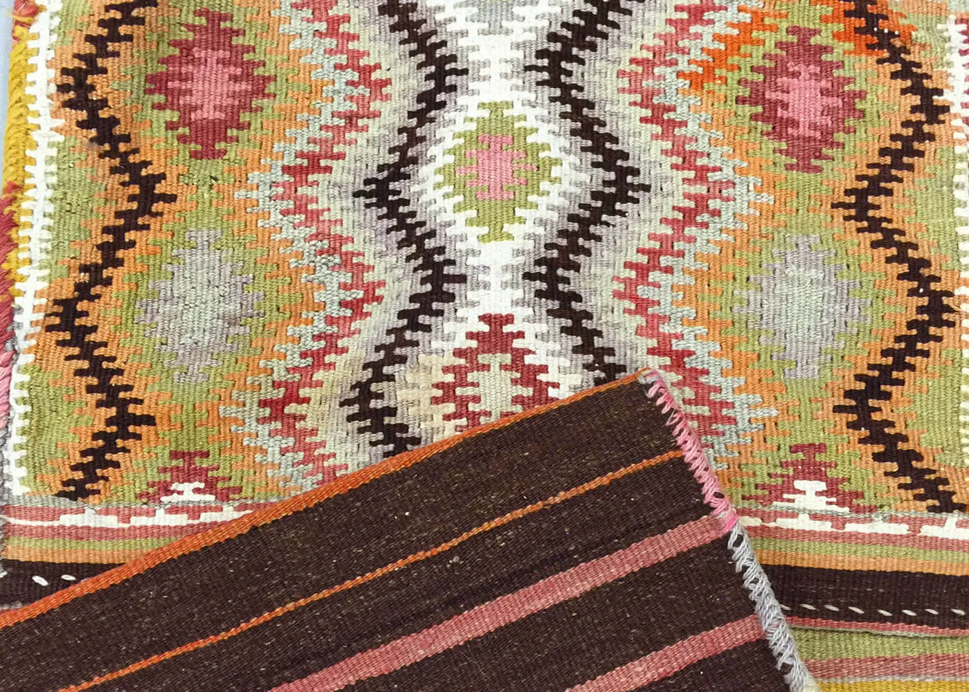 Vintage Turkish Kilim Saddle Bag - 1'6" x 3'7"