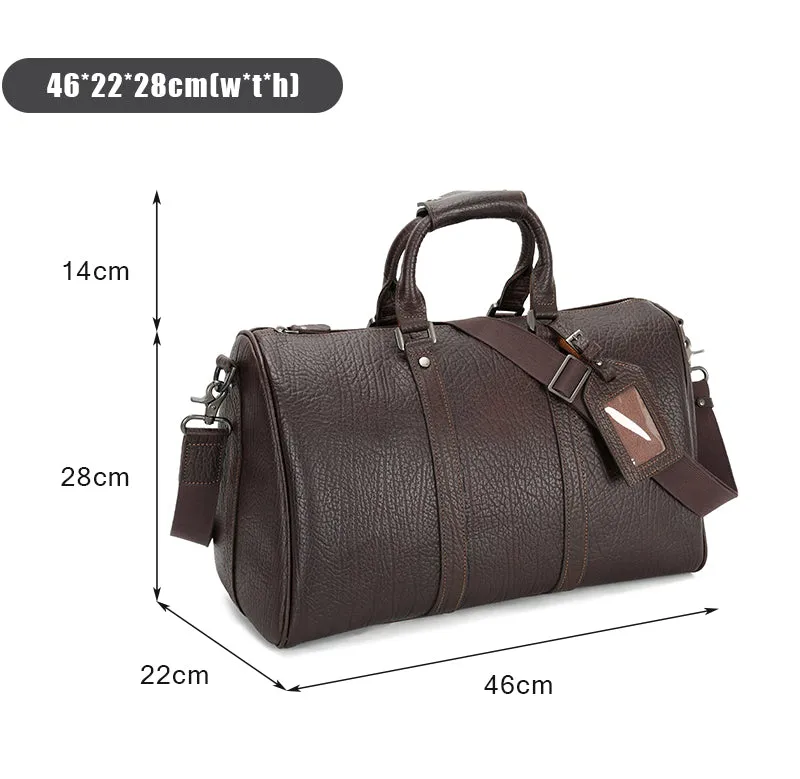 Vintage Waterproof Genuine Leather Travel Duffel Bag
