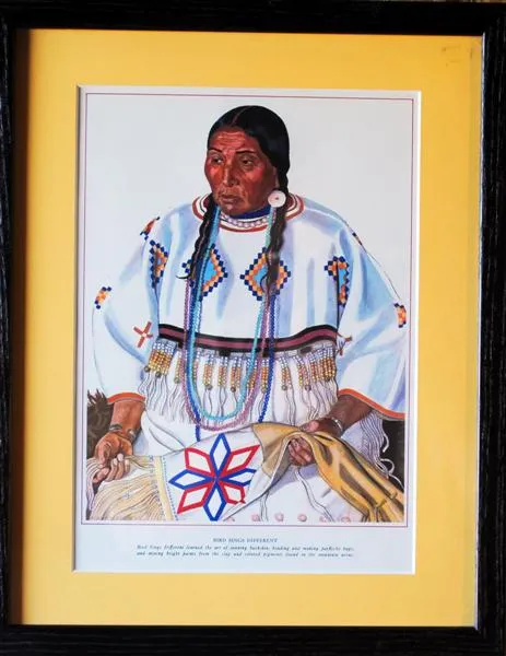 Vintage Winold Reiss "Bird Sings Different" Framed Print