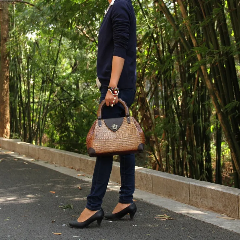 Vintage wooden handle handbag