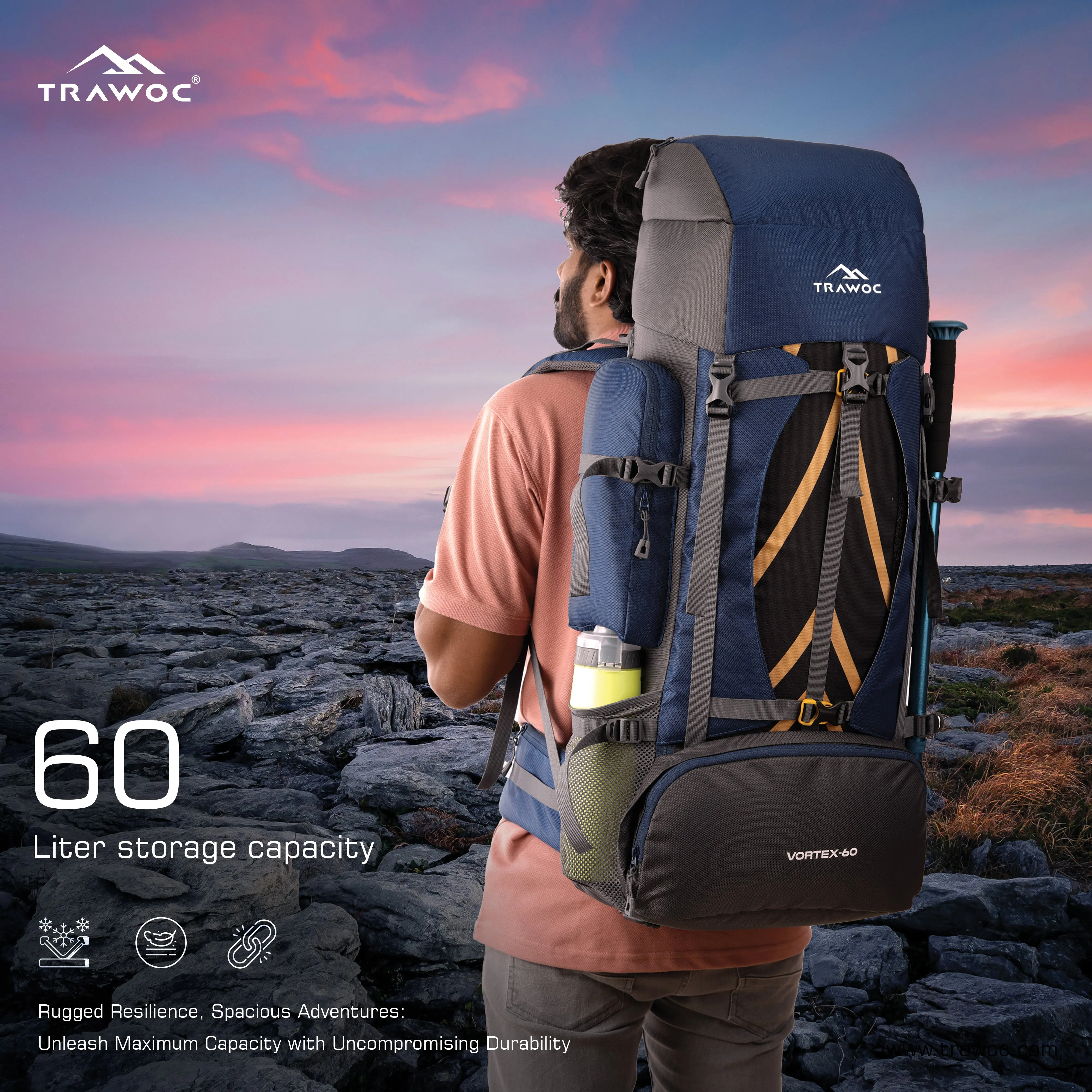 VORTEX-60 Rucksack - Navyblue