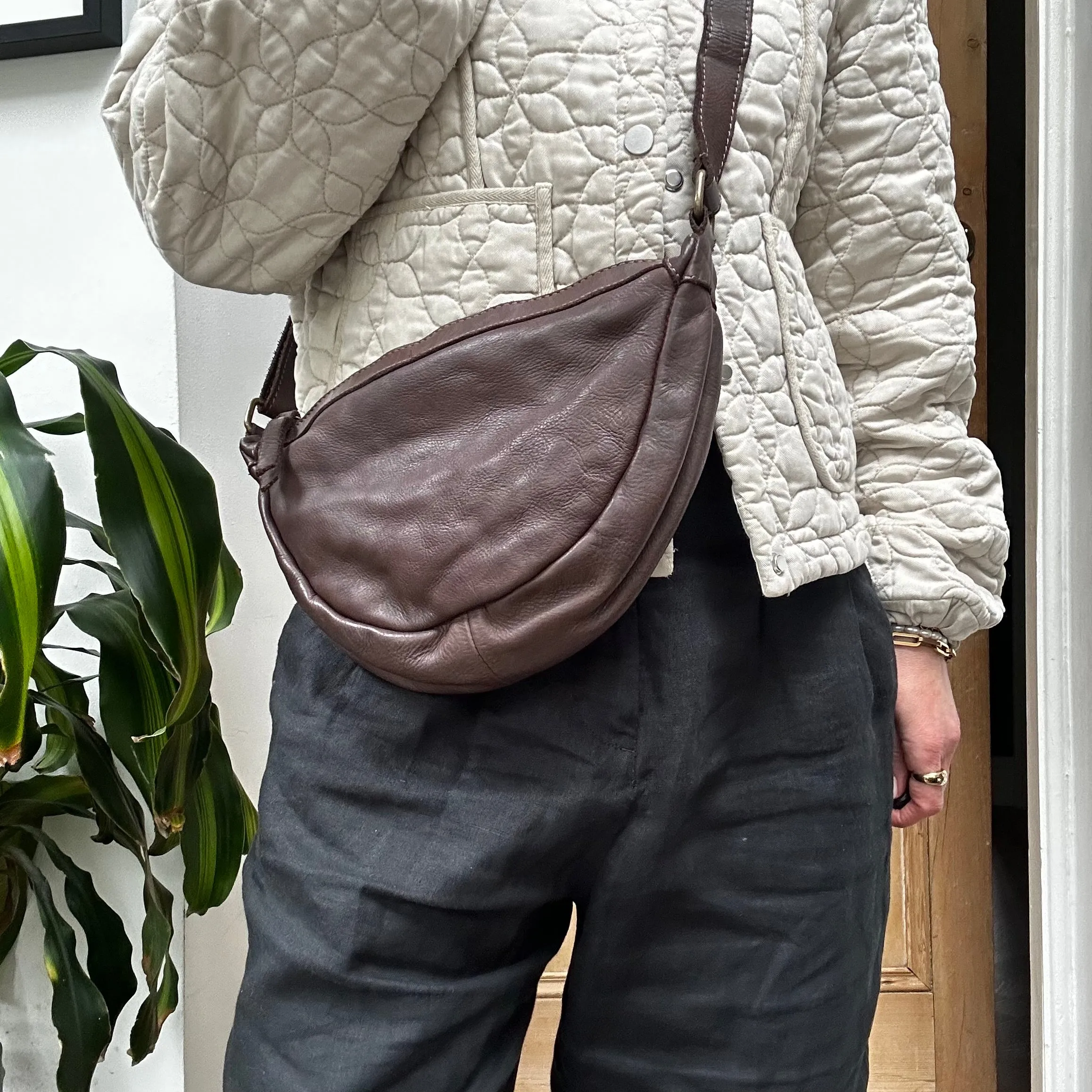 Washed Leather Sling Bags