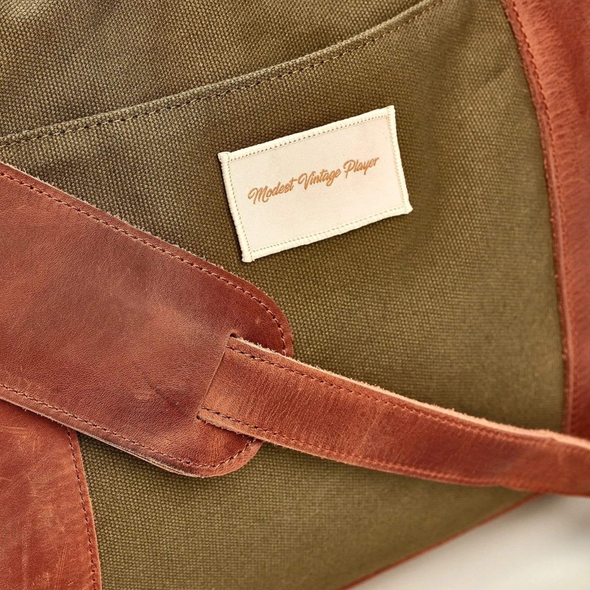 Waxed Canvas / Leather Weekender Bag - Olive