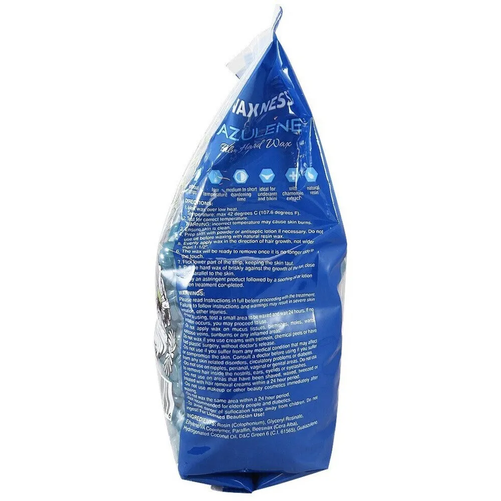 Waxness Azulene Film Hard Wax Beads - Made in Italy / 2.2 lbs. - 35.27 oz. - 1 kg. Each X 4 Bags = 8.8 Lbs