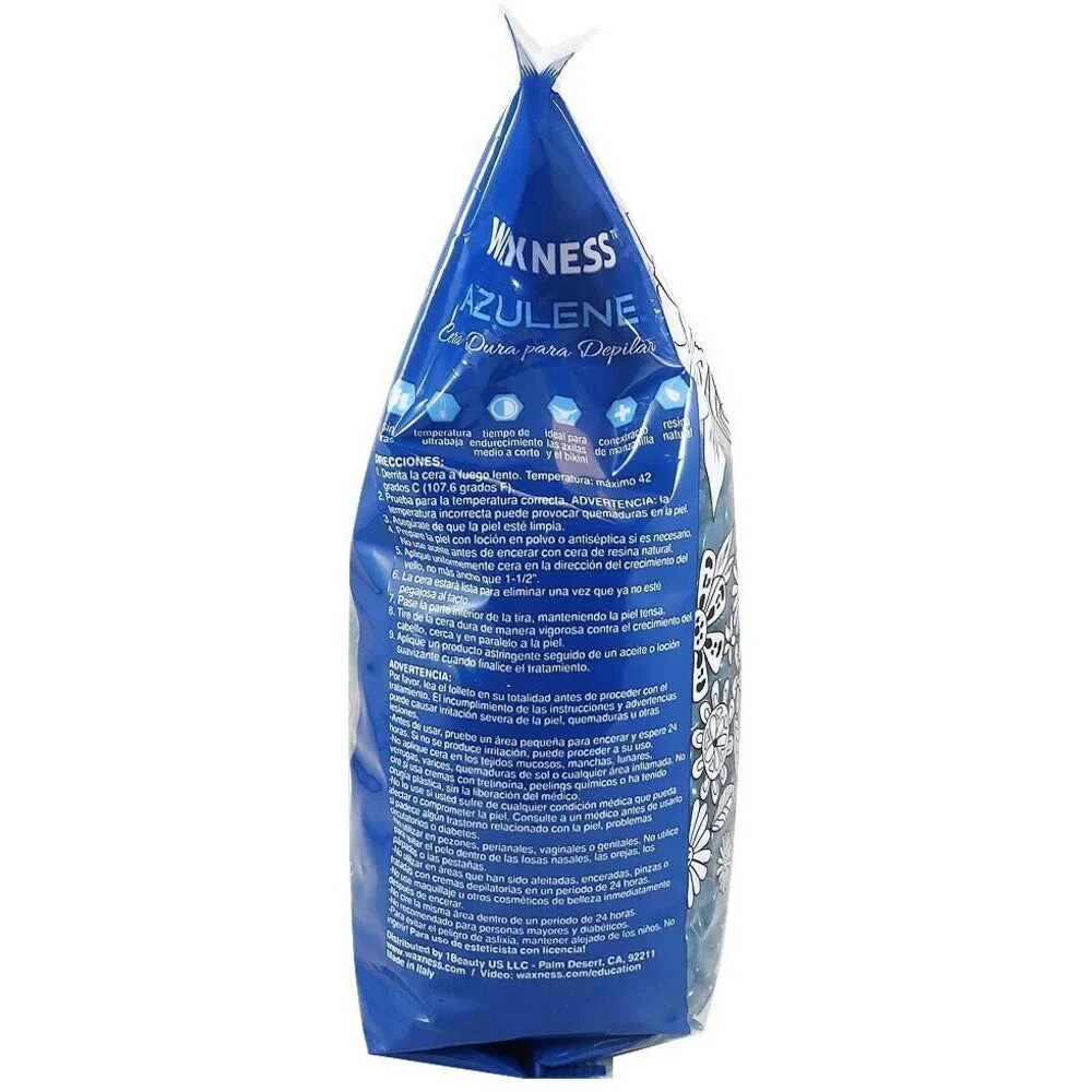 Waxness Azulene Film Hard Wax Beads - Made in Italy / 2.2 lbs. - 35.27 oz. - 1 kg. Each X 4 Bags = 8.8 Lbs
