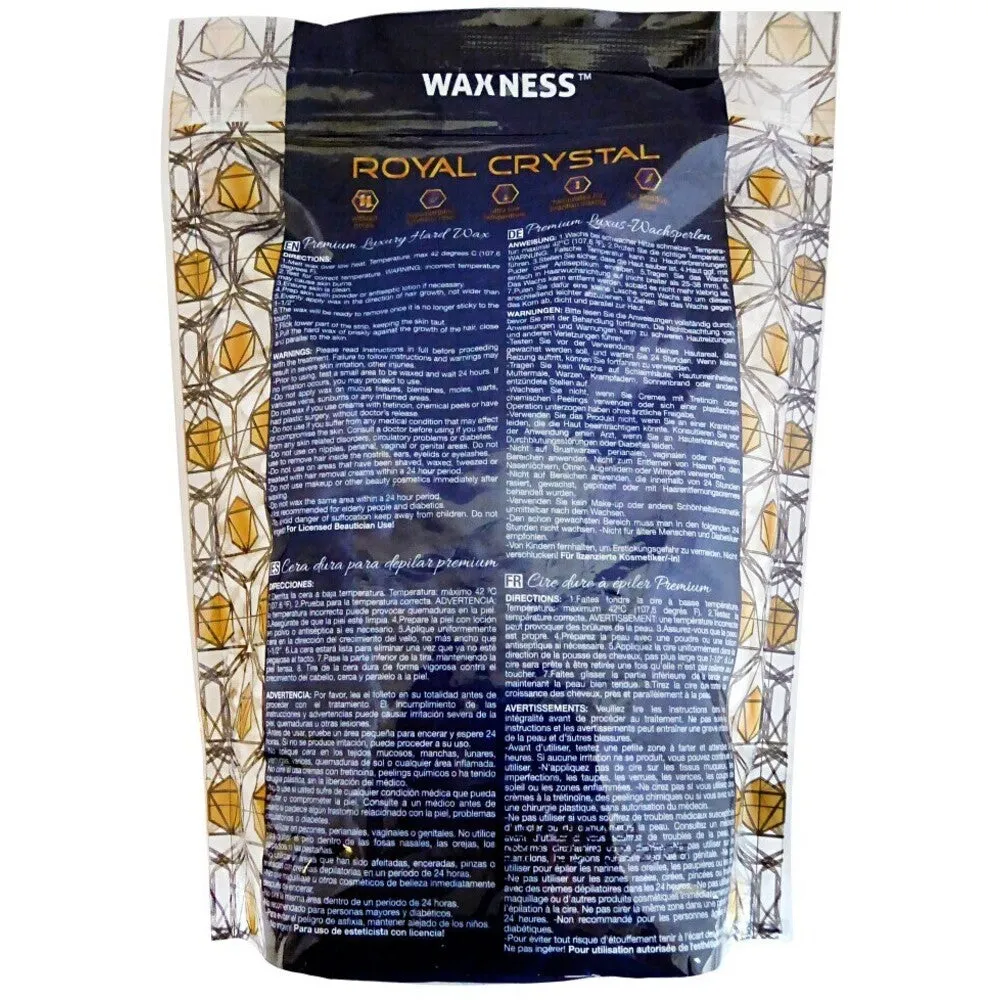 Waxness Royal Crystal Premium Luxury Hard Wax Beads - Made in Italy / 1.65 lbs. - 26.25 oz. X 4 Bags = 6.6 lbs.