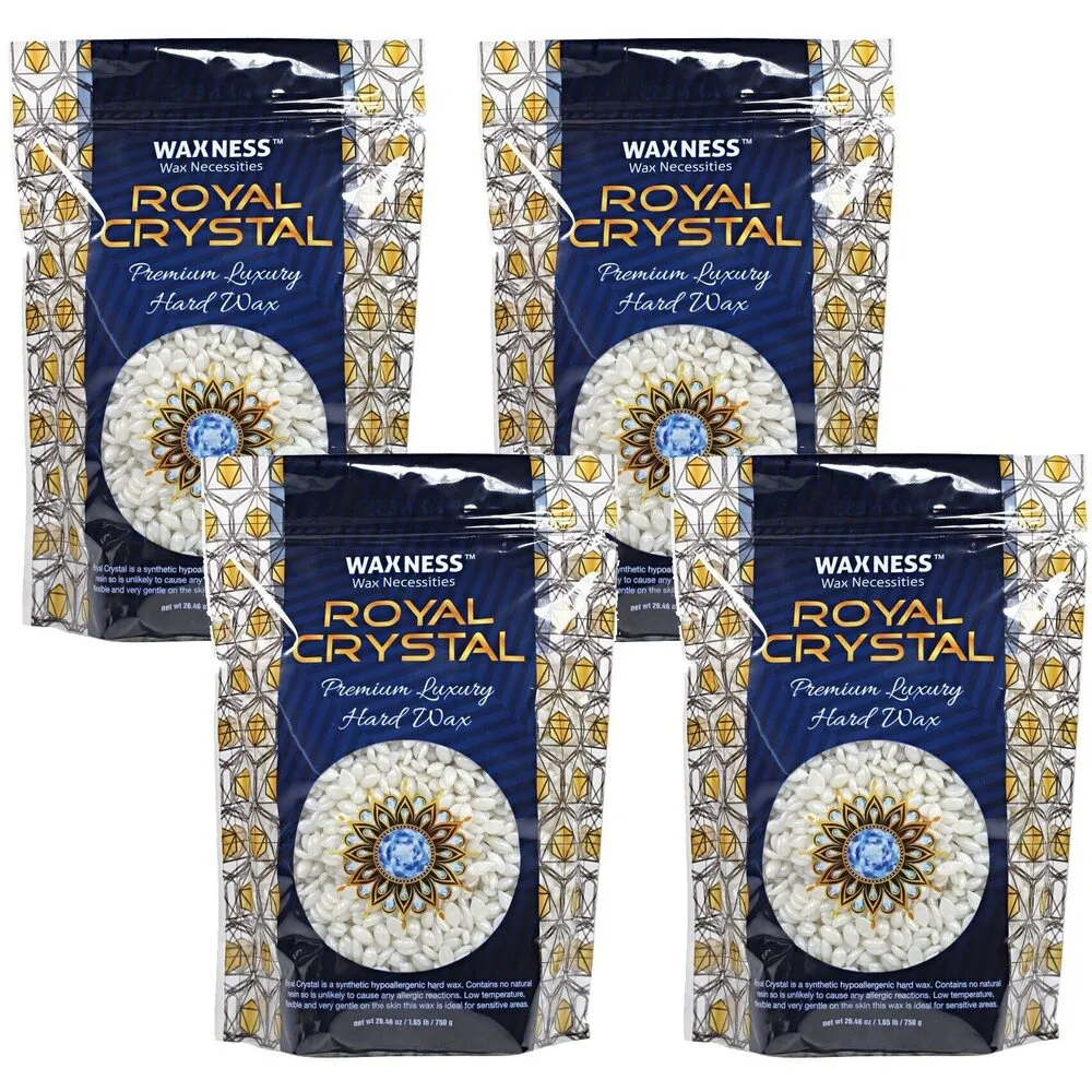Waxness Royal Crystal Premium Luxury Hard Wax Beads - Made in Italy / 1.65 lbs. - 26.25 oz. X 4 Bags = 6.6 lbs.