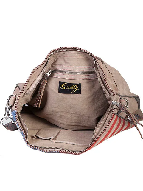 Western Stars and Stripes Leather Shoulder Handbag