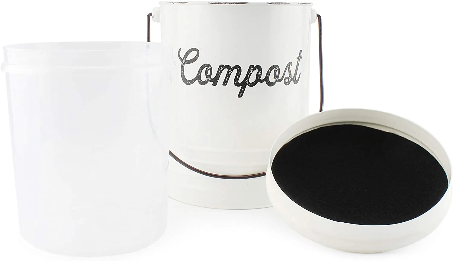 White Enamelware Compost Bin (Case of 8)