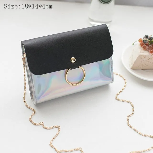 Women Transparent Bucket Bag Clear PVC Jelly Small Shoulder Bag