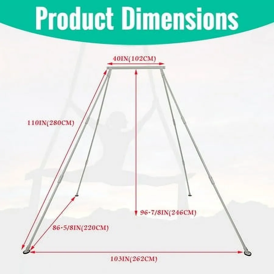 Yoga Frame Yoga Swing Bar Aerial Yoga Stand 551 lhs/250kg Triangle for Indoor Outdoor 97 in