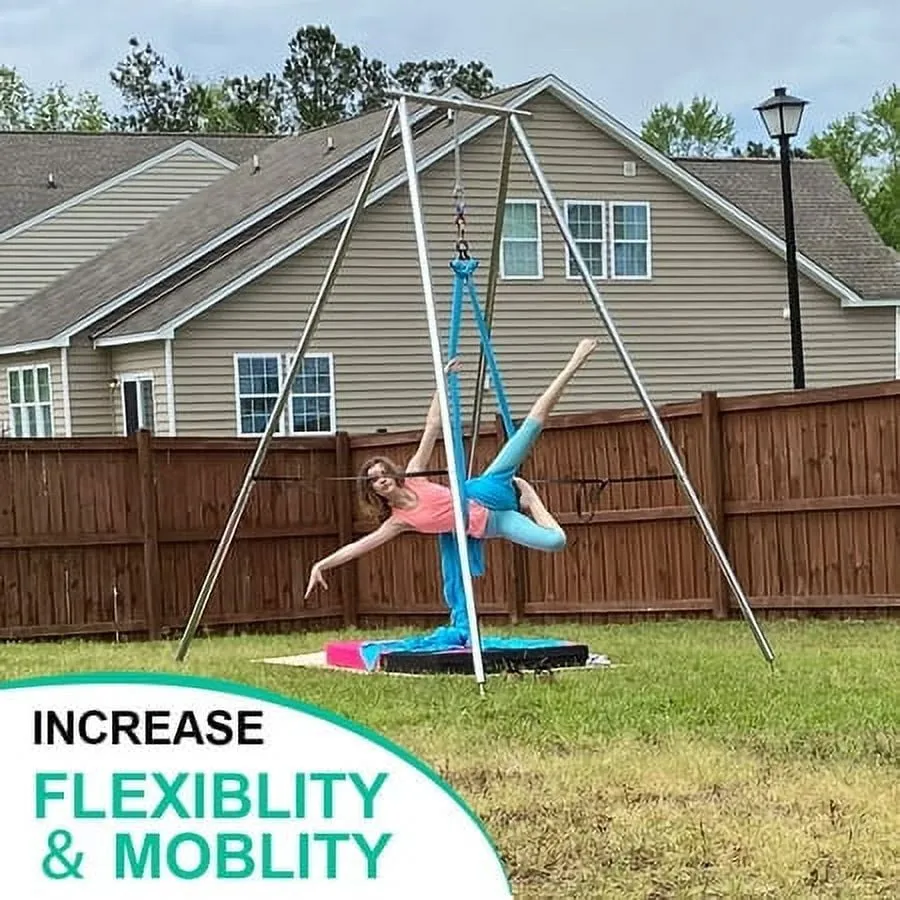 Yoga Frame Yoga Swing Bar Aerial Yoga Stand 551 lhs/250kg Triangle for Indoor Outdoor 97 in