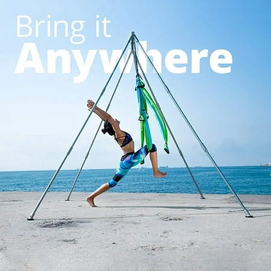 Yoga Frame Yoga Swing Bar Aerial Yoga Stand 551 lhs/250kg Triangle for Indoor Outdoor 97 in