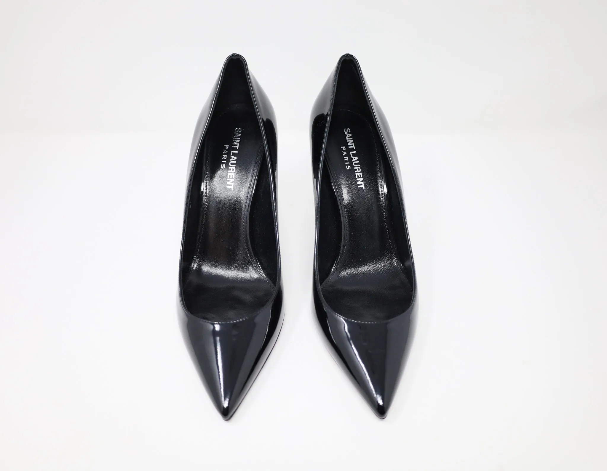 Yves Saint Laurent Opyum Pumps in Patent Leather with Silver- Tone Heel