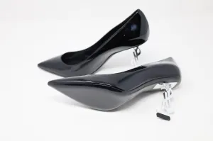 Yves Saint Laurent Opyum Pumps in Patent Leather with Silver- Tone Heel