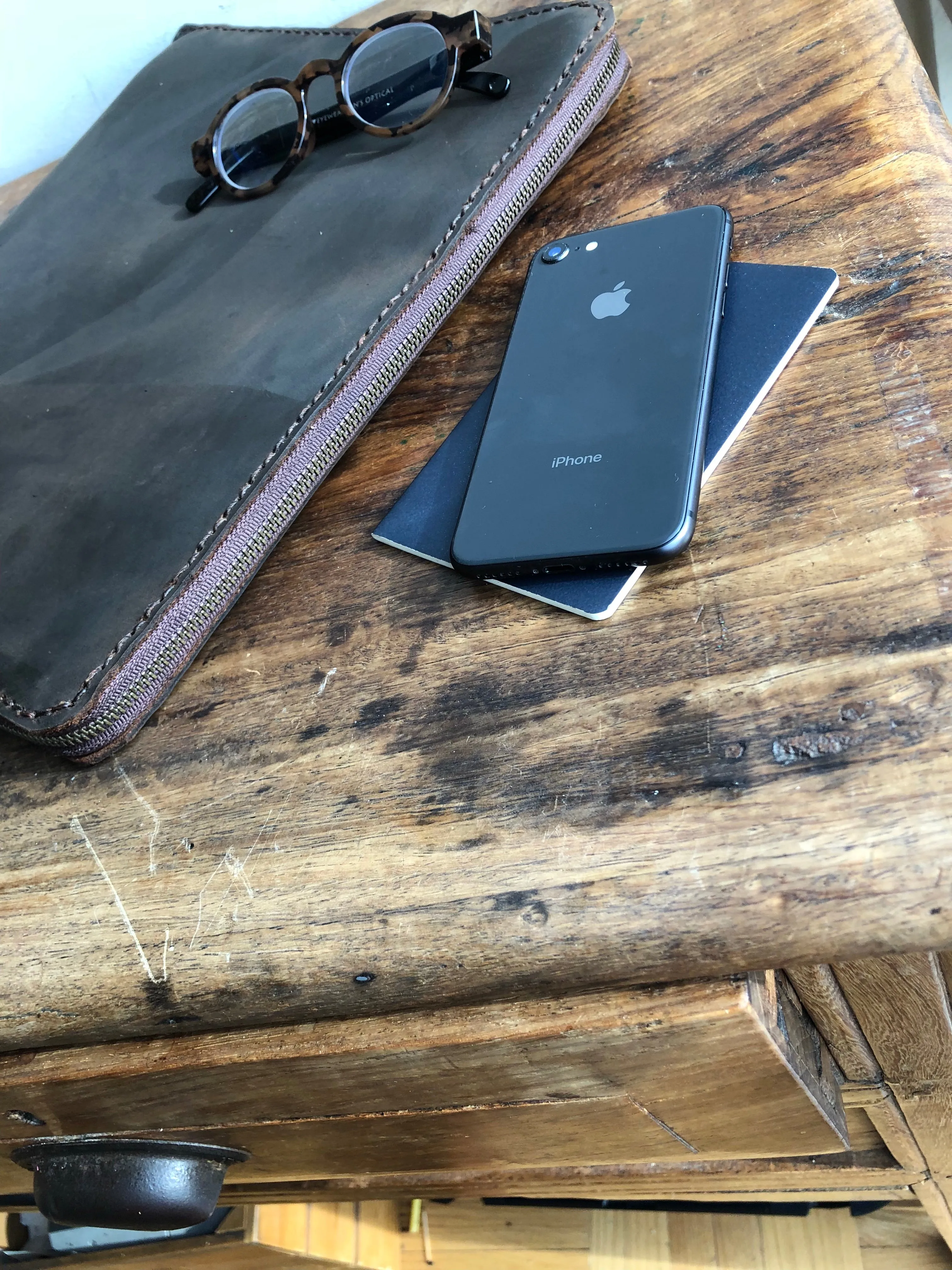 Zipper Portfolio / Leather Padfolio / Binder portfolio with zipper / Handmade leather binder