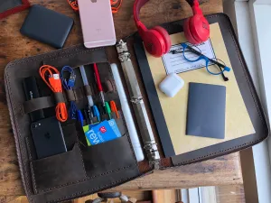 Zipper Portfolio / Leather Padfolio / Binder portfolio with zipper / Handmade leather binder