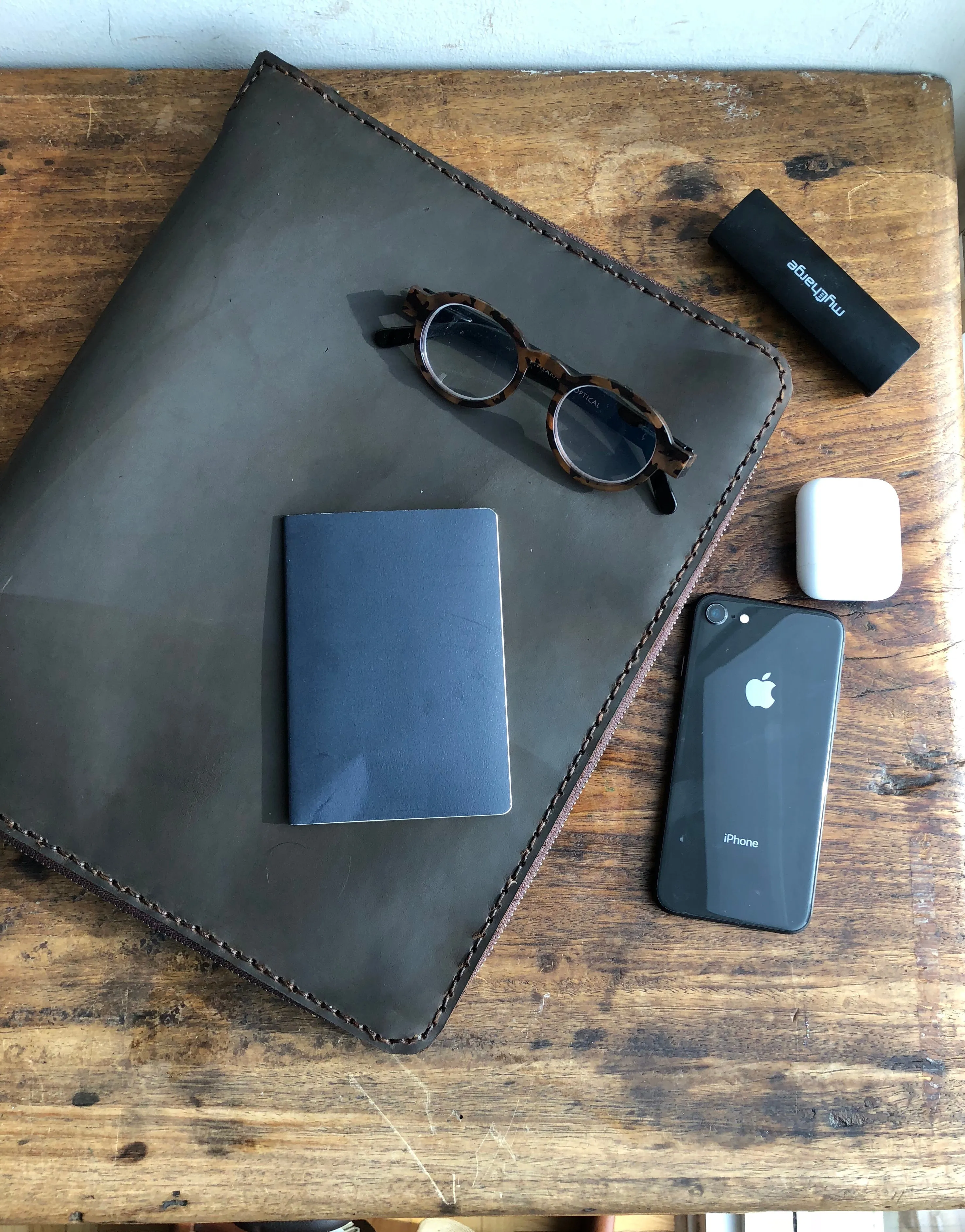 Zipper Portfolio / Leather Padfolio / Binder portfolio with zipper / Handmade leather binder