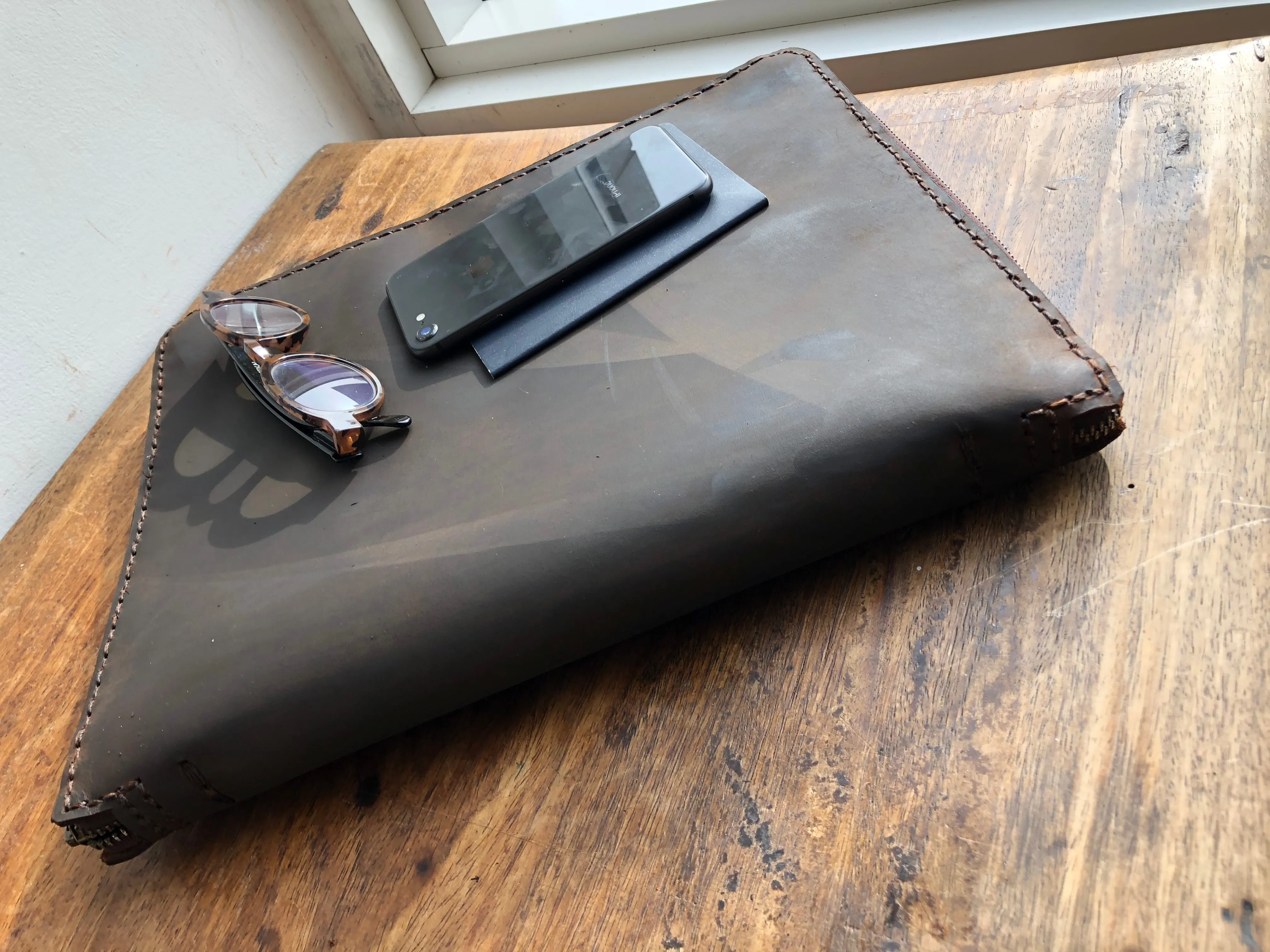 Zipper Portfolio / Leather Padfolio / Binder portfolio with zipper / Handmade leather binder