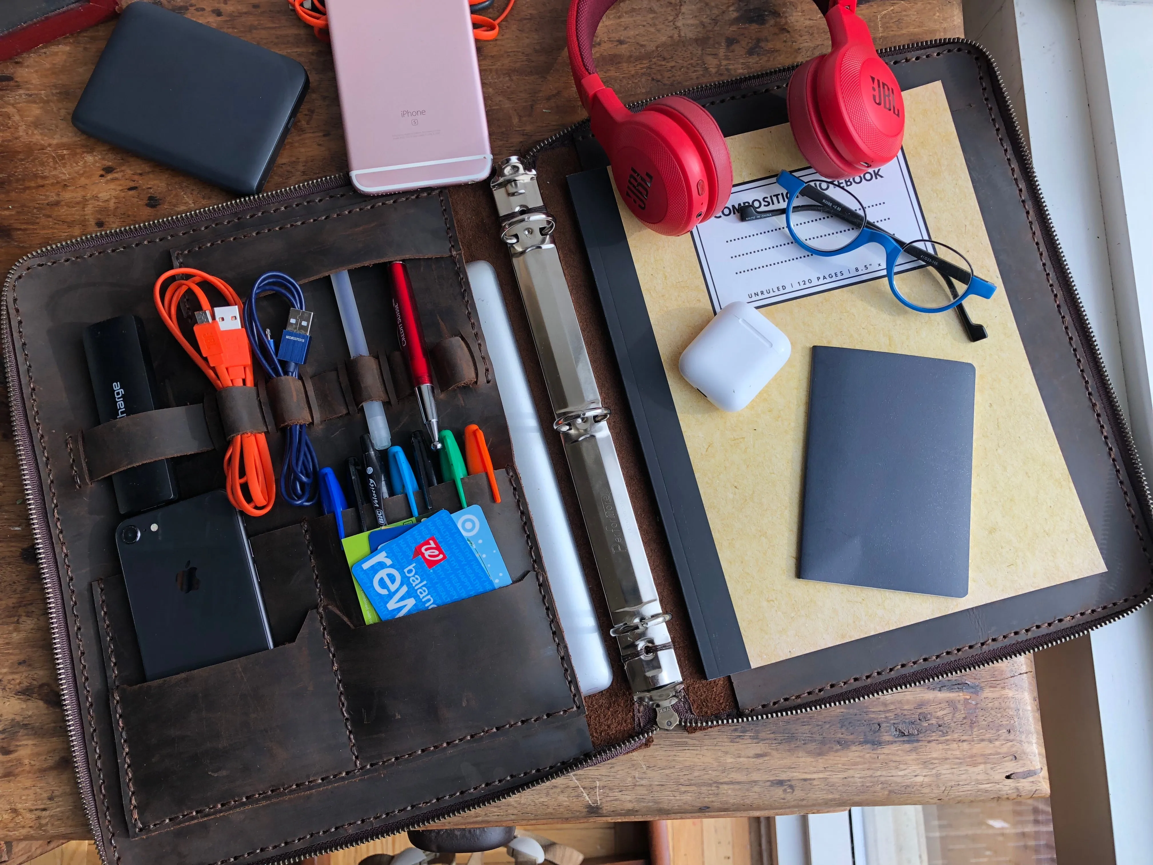 Zipper Portfolio / Leather Padfolio / Binder portfolio with zipper / Handmade leather binder