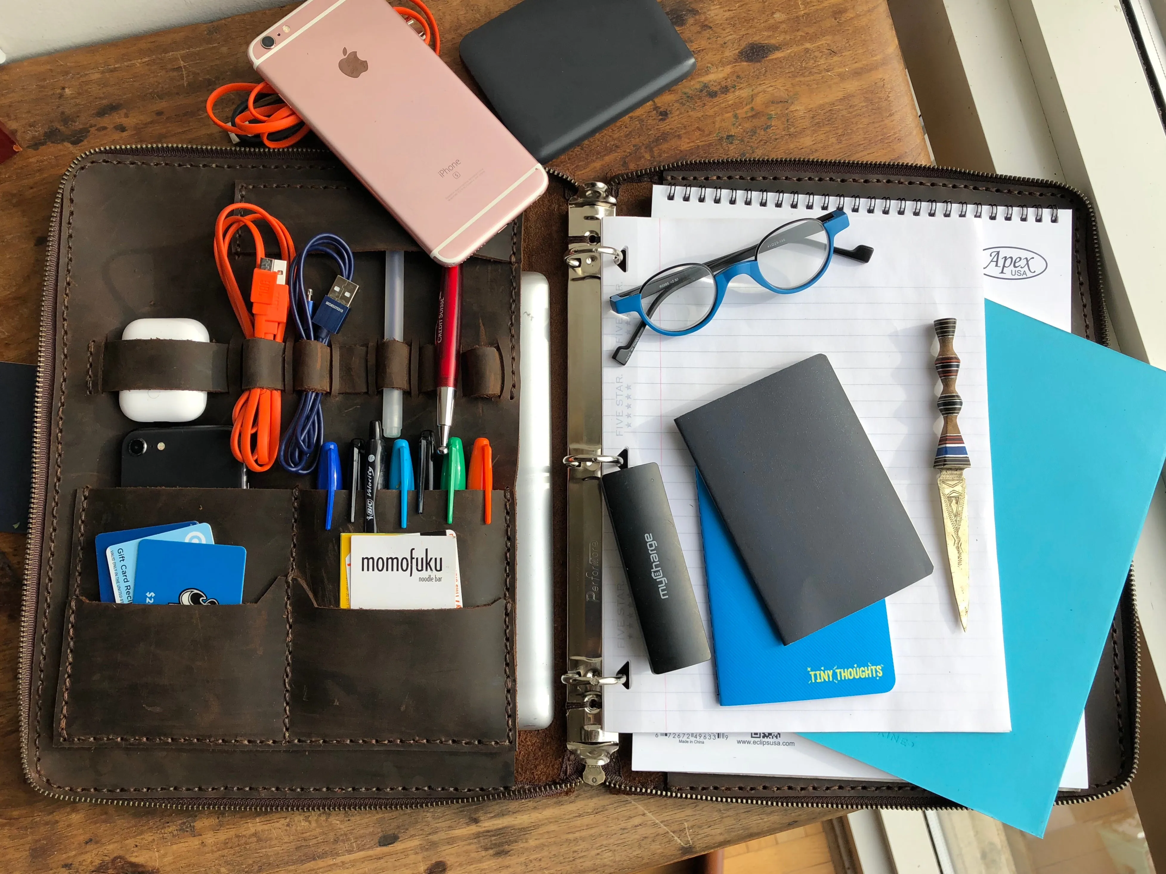 Zipper Portfolio / Leather Padfolio / Binder portfolio with zipper / Handmade leather binder